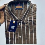 Men's  long sleeve stripe / print shirt - Image 3