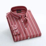 Men's  long sleeve stripe / print shirt - Image 2