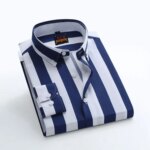 Men's long sleeve stripe / print shirt - Image 2