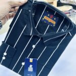 Men's  long sleeve stripe / print shirt - Image 3