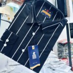 Men's  long sleeve stripe / print shirt - Image 4