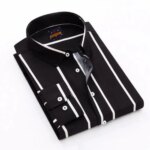 Men's  long sleeve stripe / print shirt - Image 2