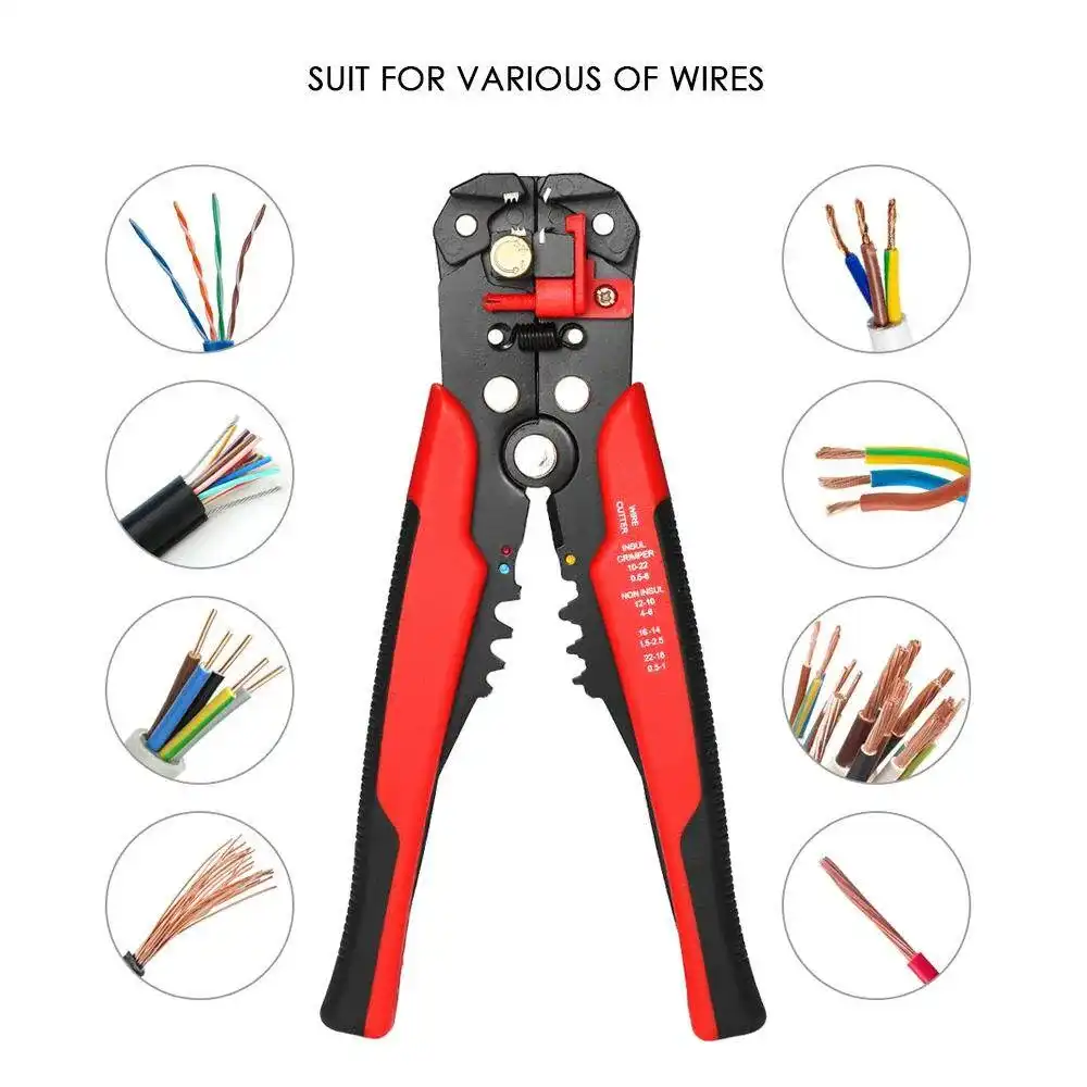 Multi-functiona-Cable-Wire-Stripper-with-Cutter-Crimper-Automatic-Wire-Stripping-Pliers-Crimping-Tool-10-24AWG Multi-functiona Cable Wire Stripper with Cutter & Crimper Automatic Wire Stripping Pliers Crimping Tool 10-24AWG - Image 1