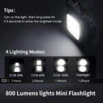 Multi-functional Outdoor Keychain Light with 800Lm COB and 3 Lighting Modes, for Camping, Hiking and Emergencies - Image 9