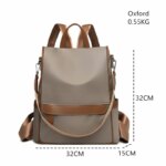 New Design Women Backpack Nylon Waterproof Anti-Theft Travel Bagpack(Coffee) - Image 3