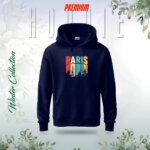 "PARIS" Men's Premium Hoodie (Nevi Blue) - Image 2