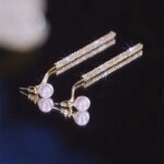 Pearl Dangle Earrings | Dangle Diamond Cut Earrings | Dangling Earrings for Women - Image 5