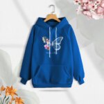 Premium Comfortable (Butterflies & Flowers) Ladies winter hoodie - Image 2