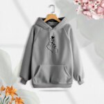 Premium Comfortable (Gray -Love Turi) Ladies winter hoodie - Image 2