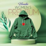 Premium Comfortable (Heart Love-Green) Ladies winter hoodie - Image 2