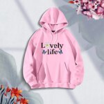 Premium Comfortable (Lovely Life-Pink) Ladies winter hoodie - Image 2