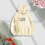 Premium Comfortable Stylish (Lovely Life-off white) Ladies winter hoodie