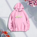 Premium Comfortable (Sunflower-Pink) Ladies winter hoodie