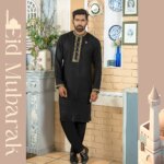 Premium Quality Panjabi Pajama Set (Black) - Image 2