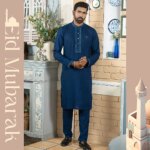 Premium Quality Panjabi Pajama Set (Navy Blue) - Image 3