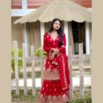 Royal Red Silk Bridal Lehenga - Image 2