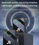 SX63 Wireless Microphone with Charging Case. Type C, iPhone, 3.5mm All in One, Noise Cancelling Collar Wireless Lapel Professional Microphone with Earphone to Listen Live Voice - Image 4