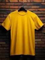Stylish Comfortable sports T-Shirt(Yellow) - Image 2