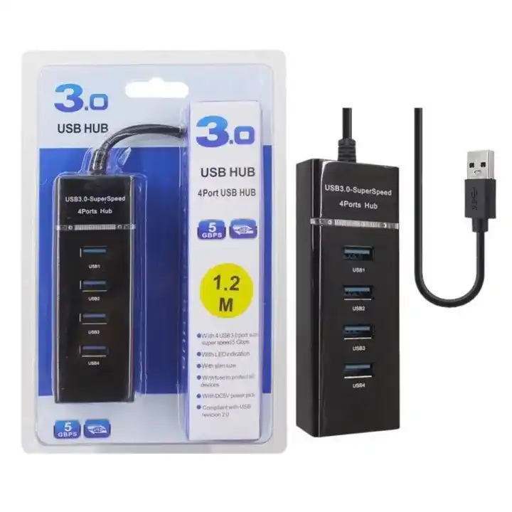 USB-3.0-4-Port-USB-3.0-Hub-for-PC-Laptop-Tablet-4-Ports-High-Speed-USB-HUB USB 3.0 4 Port USB 3.0 Hub for PC Laptop Tablet - 4 Ports High Speed USB HUB - Image 1