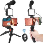 Video -Making Tripod Kit For Live Broadcast 3 In 1 With Microphone, Led Light, Mini Stand & Remote Control, Vloging Kit - Image 2