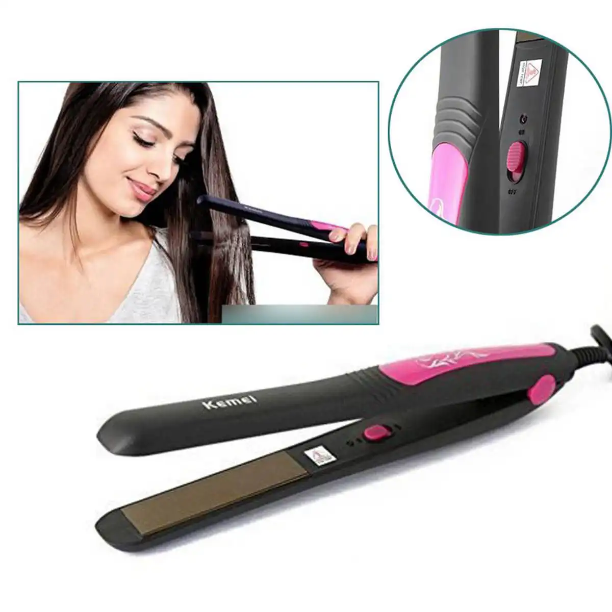 kemei-Km-328-Professional-Hair-Straightener kemei Km-328 Professional Hair Straightener - Image 1