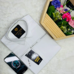 Solid china maicro fabrics Shirt For Men's ( White )