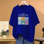 Drop shoulder T-shirt for Women (Blue)