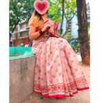 হাফ সিল্ক বুটিক শাড়ি - Image 3