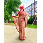 হাফ সিল্ক বুটিক শাড়ি - Image 4