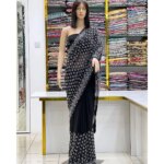 Glittering Glow Gemstone Saree. - Image 3