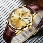 Olevs Casual Couple Watch Quartz Wrist watch (Golden) - Image 2