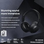 REMAX RB-660HB Stereo Wireless Bluetooth Headset with 3.5mm Audio Cable - Image 5