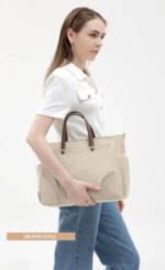 Women's Tote Bag Large Capacity 14 Inch & 15.6 Inch Laptop Shoulder Bag, Single Shoulder Handbag Crossbody Work Tote Bag - Image 6