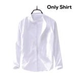 3 Pcs Combo Men's Ban Collar Cotton Shirt- - Image 5