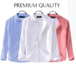 3 Pcs Combo Men's Ban Collar Cotton Shirt- - Image 2