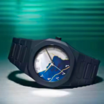 Aura watch 2025 New Arabic Aura Watch Silver Dial @ navy bule Modern Creative Design (Blue ) - Image 5