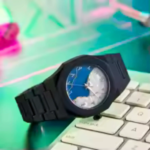 Aura watch 2025 New Arabic Aura Watch Silver Dial @ navy bule Modern Creative Design (Blue ) - Image 7