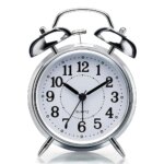Big Round Cooper Metal Twin Bell Alarm Clock (Color SilVer) - Image 2