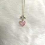Colorful Heart Shape Pendant Gold Plated Necklace for Female - Image 2