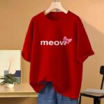 Drop shoulder T-shirt for Women (Red) - Image 2