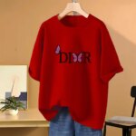 Drop shoulder T-shirt for Women (Red) - Image 2