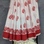 Half Silk Screen Print Sharee - Puja Edition - Image 5