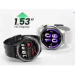 Haylou Solar Neo 1.53" Bluetooth Calling Smart Watch (Silicone+Woven) Strap- Silver - Image 5