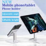 Lifting Folding Desktop Bracket Desktop Mobile Stand for Phone/Tablet (Multi-angle Adjustable) – Suitable for Apple iPad Tablet Mobile Phone Handphone Smartphone, Foldable and Portable - Image 3