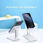 Lifting Folding Desktop Bracket Desktop Mobile Stand for Phone/Tablet (Multi-angle Adjustable) – Suitable for Apple iPad Tablet Mobile Phone Handphone Smartphone, Foldable and Portable - Image 4