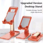Lifting Folding Desktop Bracket Desktop Mobile Stand for Phone/Tablet (Multi-angle Adjustable) – Suitable for Apple iPad Tablet Mobile Phone Handphone Smartphone, Foldable and Portable - Image 8
