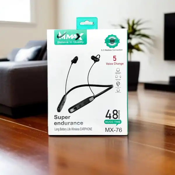 Max-MX-76-Bluetooth-Hanging-Neckband-Headphone Max MX-76 Bluetooth Hanging Neckband Headphone - Image 1