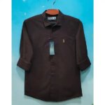 Men's Solid Colour Color Shirt (coffee)