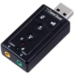 Mini USB 2.0 3D Virtual 480Mbps External 7.1 Channel Audio Sound Card Adapter- black