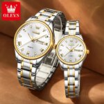 OLEVS 5563 Waterproof Stainless Steel fashionable Couple watches - Image 2